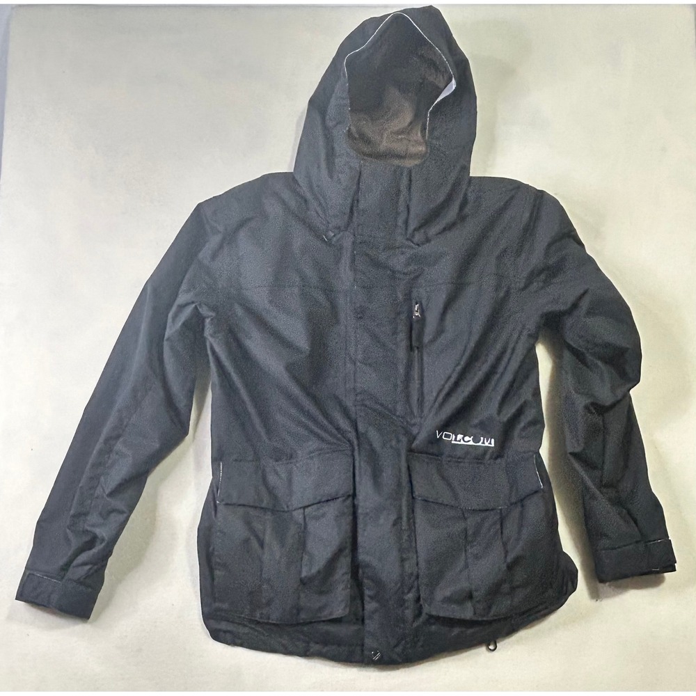 Volcom Nimbus Snowboard‎ Jacket Mens Large Black 8k Waterproof Hooded Ski Coat